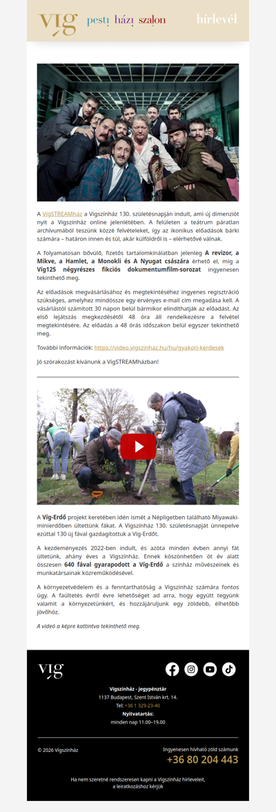 A Vígszínház nyáron sem hagyja előadások nélkül a nézőit!
