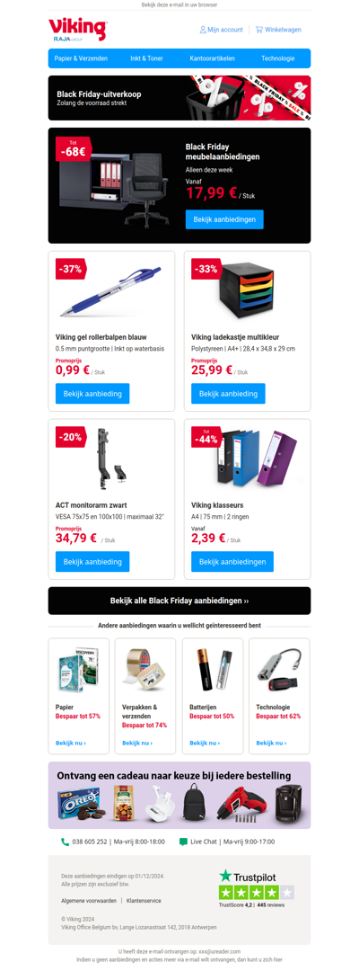 Black Friday: tot 68€ korting op kantoormeubilair