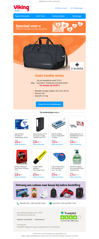 💌 Gratis travelite reistas