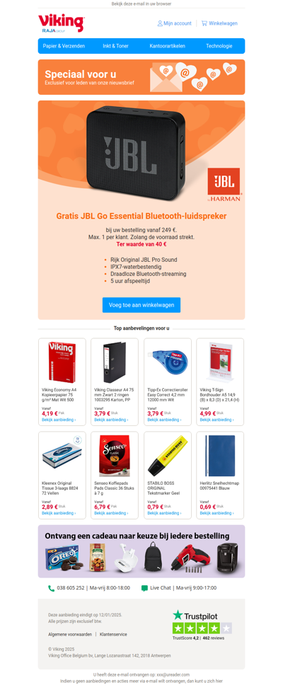 💌 Gratis JBL Bluetooth-luidspreker