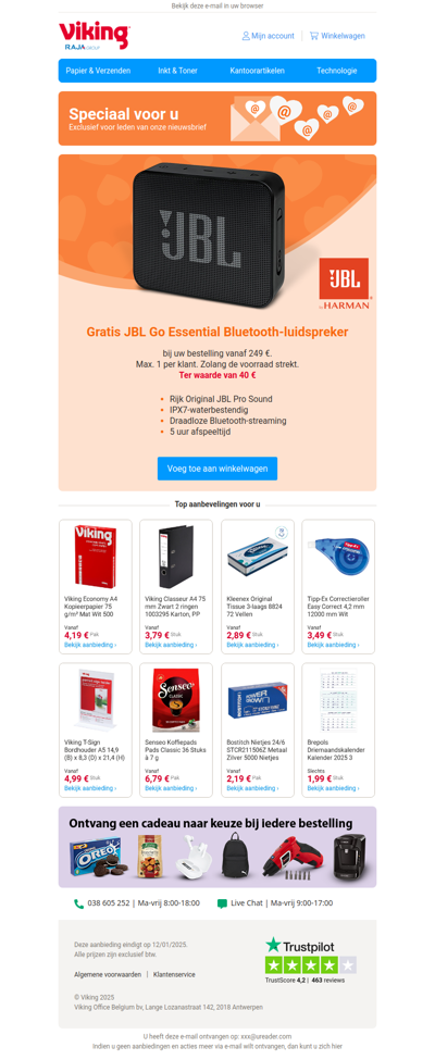 💌 Laatste kans: gratis JBL Bluetooth-luidspreker