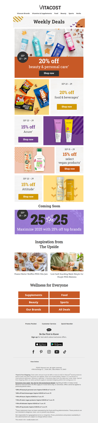 Weekly Deals 🤩 20% off Food + 20% off Beauty