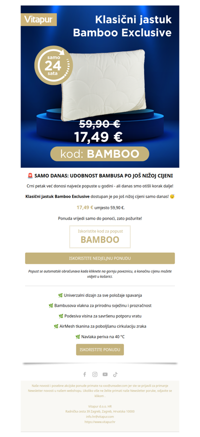 SAMO DANAS: Jastuk Bamboo Exclusive 🌿