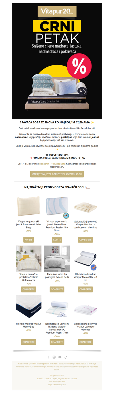 DO -70% na proizvode za spavaću sobu 🖤💤