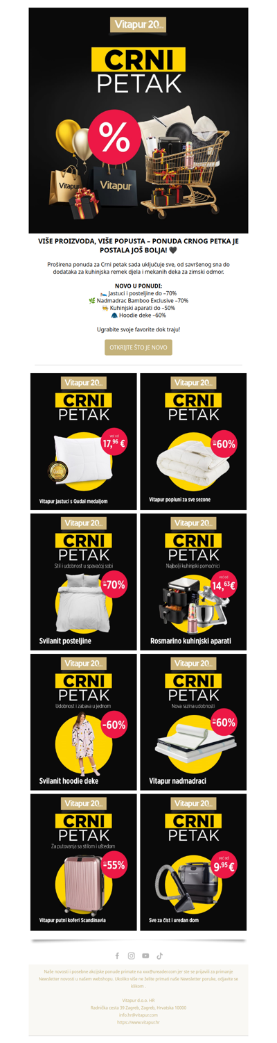 Crni petak sada s više proizvoda i boljim popustima! 🖤