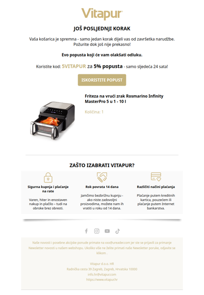 Još jedan, posljednji korak – vaša košarica je spremna!