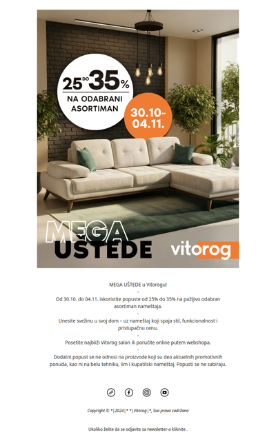 MEGA UŠTEDE u Vitorog salonima!