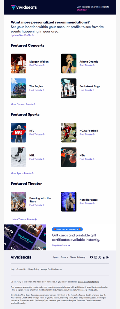 Your National Ticket Update