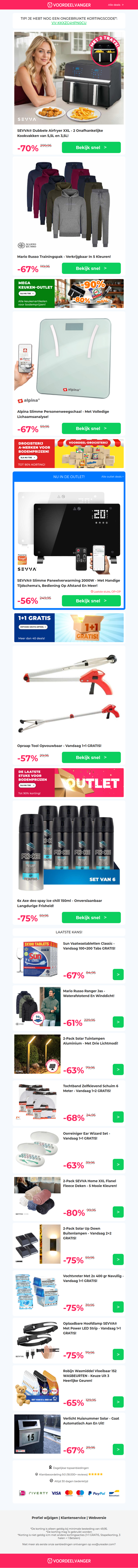 🏆 BESTSELLER: Dubbele Airfryer XXL / Trainingspakken / Slimme Weegschaal / Opraap Tool / Axe Deo Spray