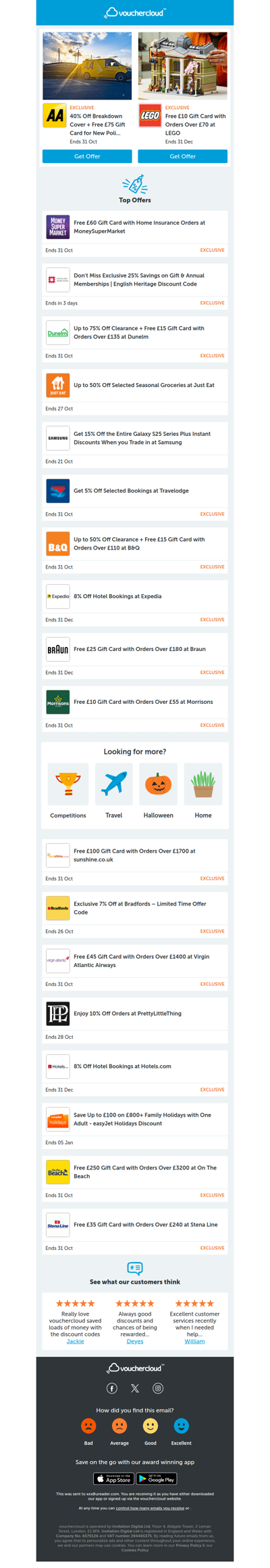 LEGO - £10 gift card • English Heritage - 25% off • Morrisons - £10 gift card + more!