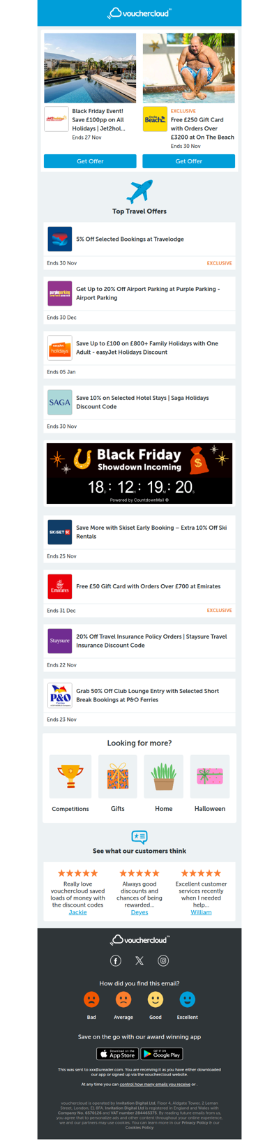 Jet2holidays - £100 off • Travelodge - 5% off • On the Beach - £250 gift card + more!