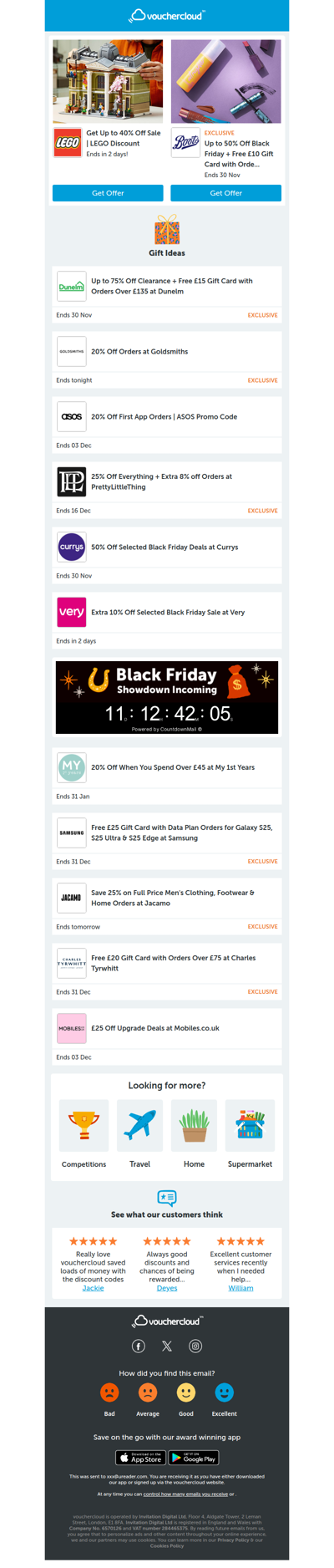 Xmas gifts 🎁 LEGO - 40% off • Boots - £10 gift card • Very - 10% off + more!