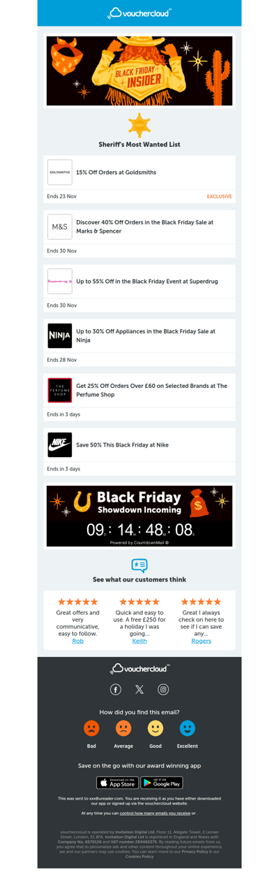 Black Friday insider 👀 Goldsmiths - 15% off • The Perfume Shop - 25% off • Nike - 50% off + more!