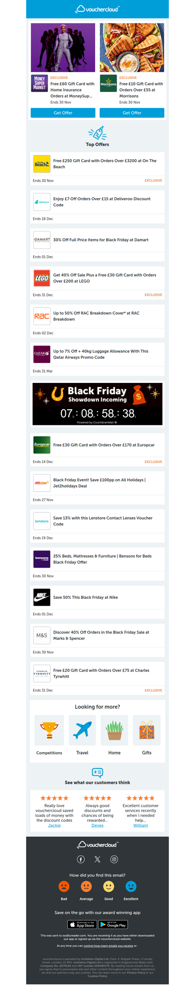 Morrisons - £10 gift card • Bensons for Beds - 25% off • Marks & Spencer - up to 40% off + more!