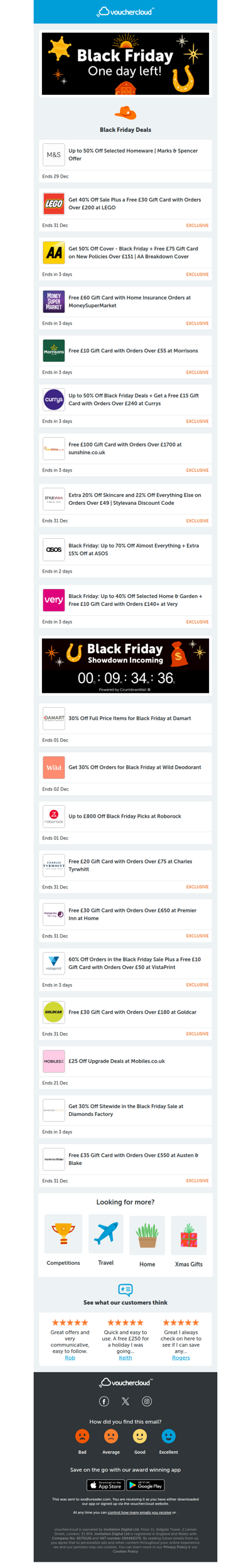 1 day until Black Friday! 🌵 Currys - 50% off • ASOS - 70% off • MoneySuperMarket - £60 gift card + more!