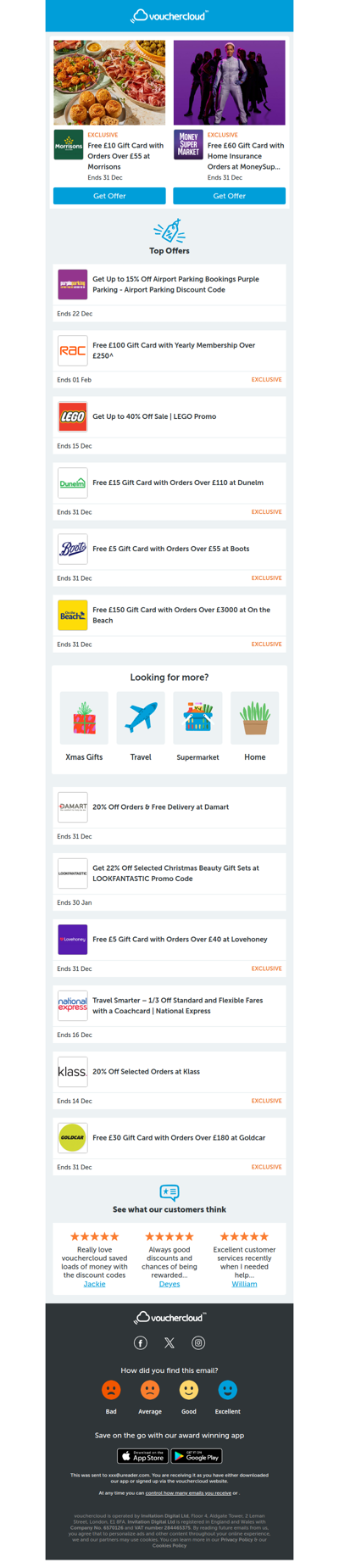 Morrisons - £10 gift card • LEGO - 40% off • MoneySuperMarket - £60 gift card + more!