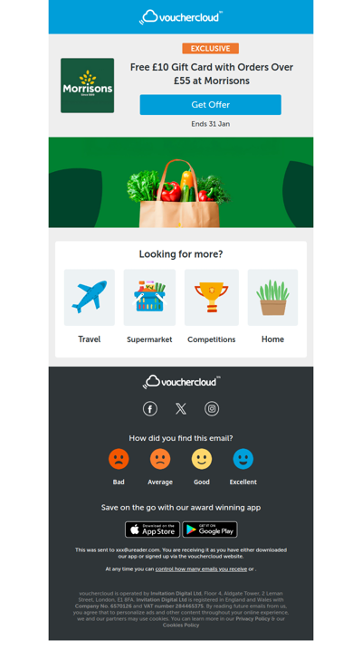Get a £10 gift card when you shop at Morrisons