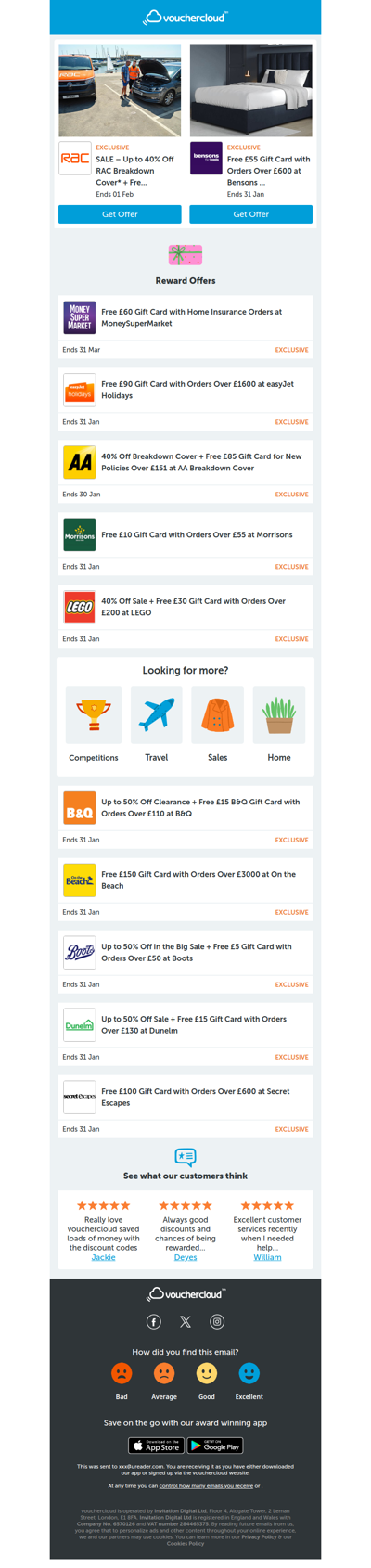 Beat Blue Monday 💙 RAC Breakdown - £100 gift card • MoneySuperMarket - £60 gift card • Morrisons - £10 gift card + more!