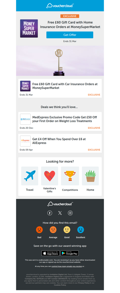 £60 Amazon gift card with home or car insurance at MoneySuperMarket