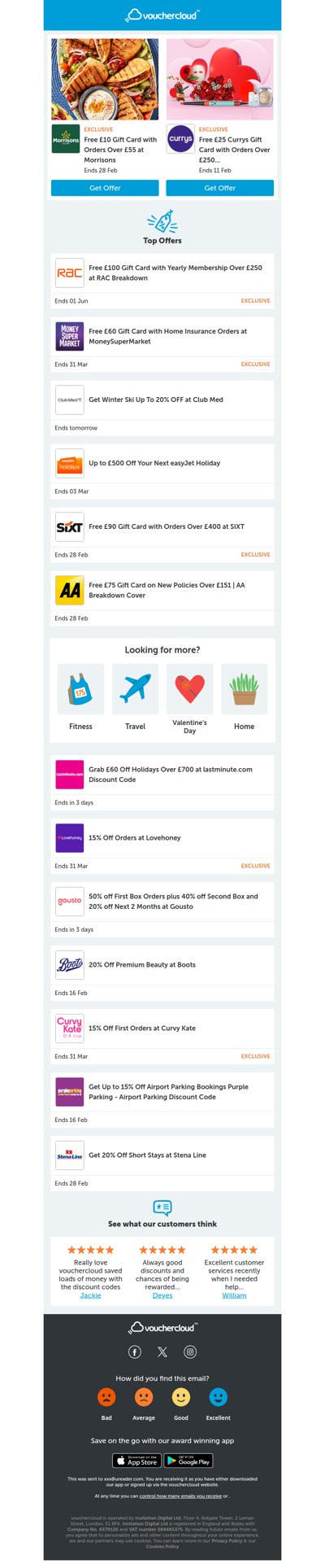 Morrisons - £10 gift card • Holiday Extras - 14% off • Boots - 20% off + more!