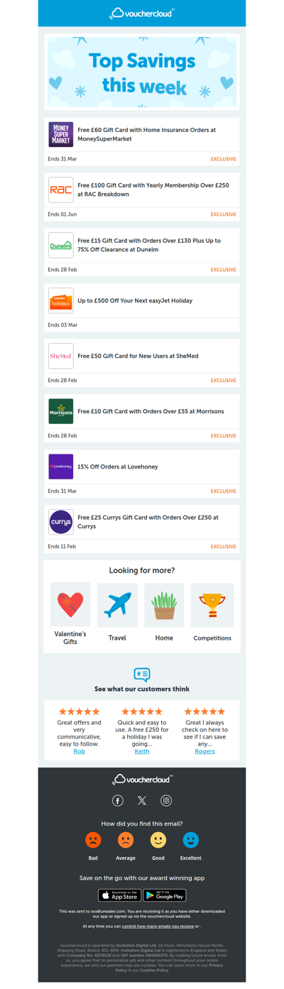 Morrisons - £10 gift card • Dunelm - £15 gift card • Currys - £25 gift card + more!