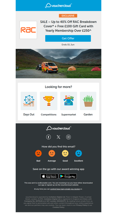 40% off + a £100 Amazon gift card at RAC Breakdown
