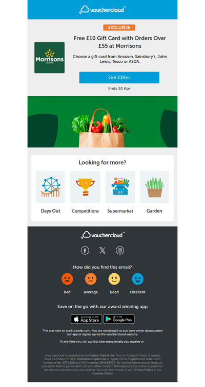 £10 Amazon gift card with Morrisons orders