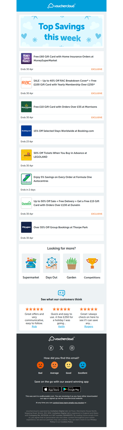 MoneySuperMarket - £60 gift card • RAC Breakdown - 40% off • Morrisons - £10 gift card + more!