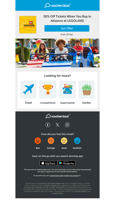 50% off LEGOLAND tickets