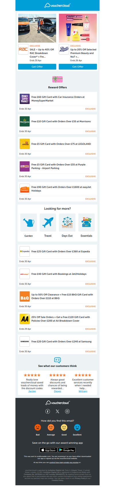 Top rewards 🥇 Boots - £10 gift card • MoneySuperMarket - £60 gift card • Morrisons - £10 gift card + more!