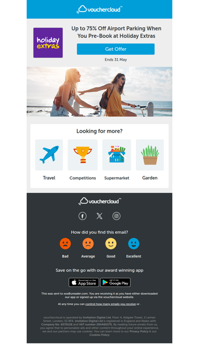 Up to 75% off aiport parking at Holiday Extras