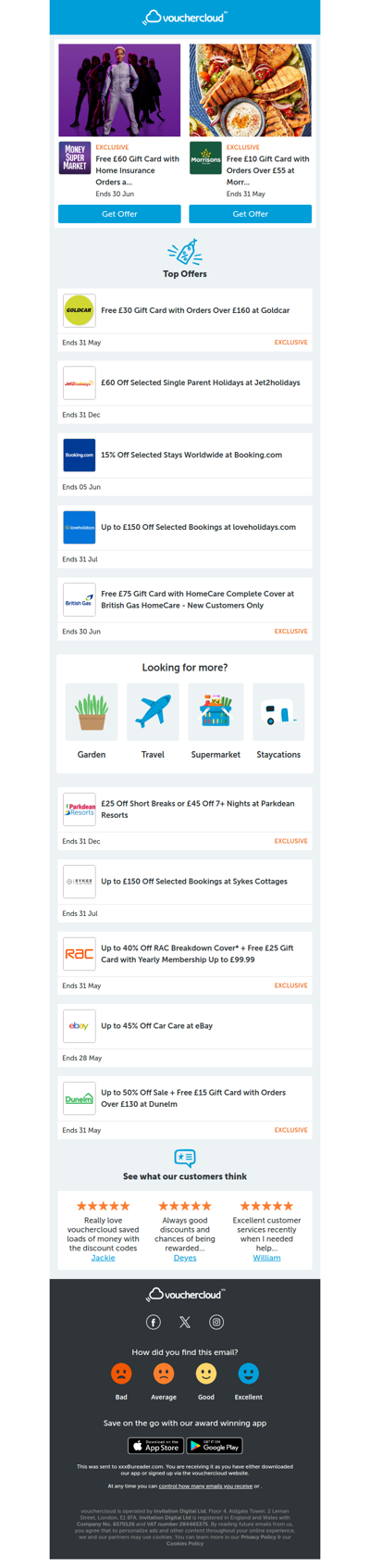 RAC Breakdown - 40% off • Booking.com - 15% off • loveholidays.com - up to £150 off + more!