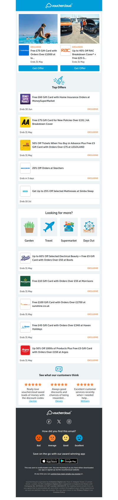 RAC Breakdown - 40% off • Booking.com - 15% off • Morrisons - £10 gift card + more!