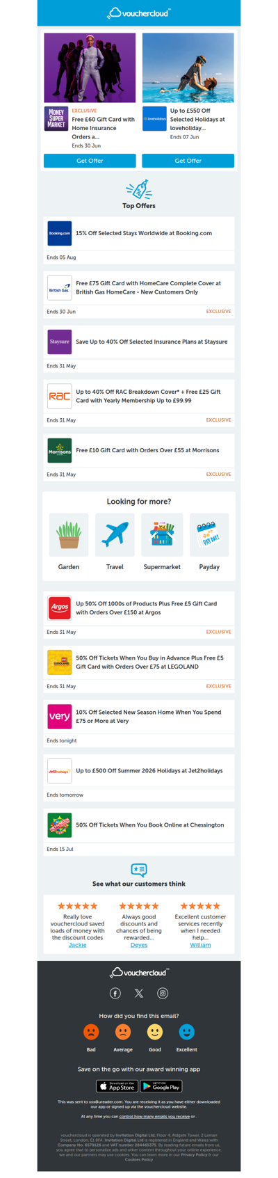 Booking.com - 15% off • British Gas HomeCare - £75 gift card • RAC Breakdown - 40% off + more!