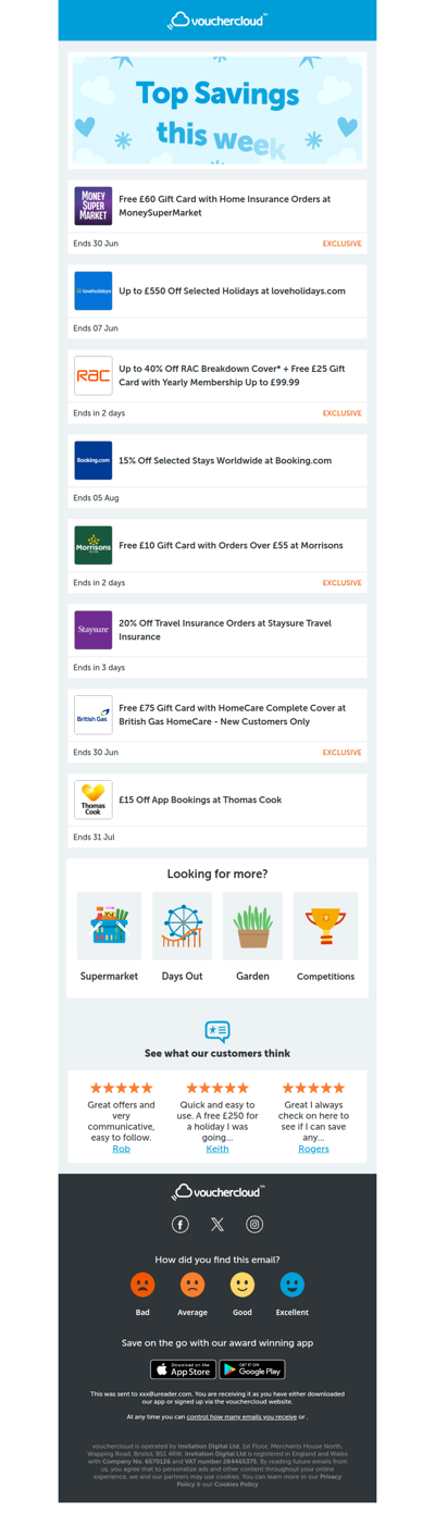 MoneySuperMarket - £60 gift card • loveholidays.com - up to £550 off • Booking.com - 15% off + more!