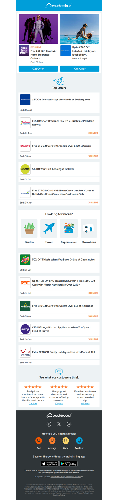 MoneySuperMarket - £60 gift card • Currys - £10 off • Loveholidays - £550 off + more!