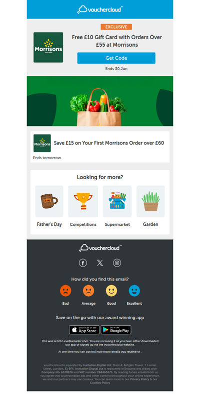 £10 gift card with your Morrisons shop