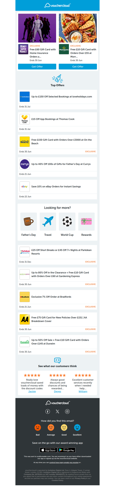 Tuesday deals for you! loveholidays.com - up to £150 off • Booking.com - 15% off • Currys - up to 40% off + more!
