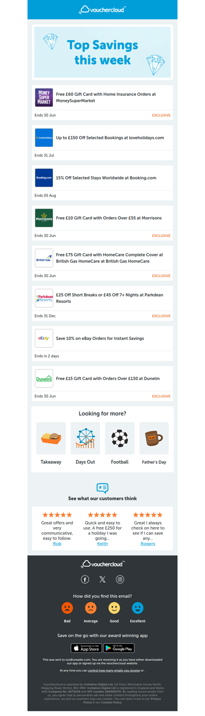 Morrisons - £10 gift card • eBay - 10% off • Booking.com - 15% off + more!