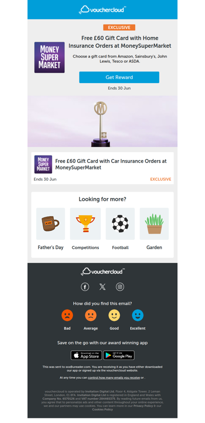 £60 Amazon gift card with home or car insurance MoneySuperMarket