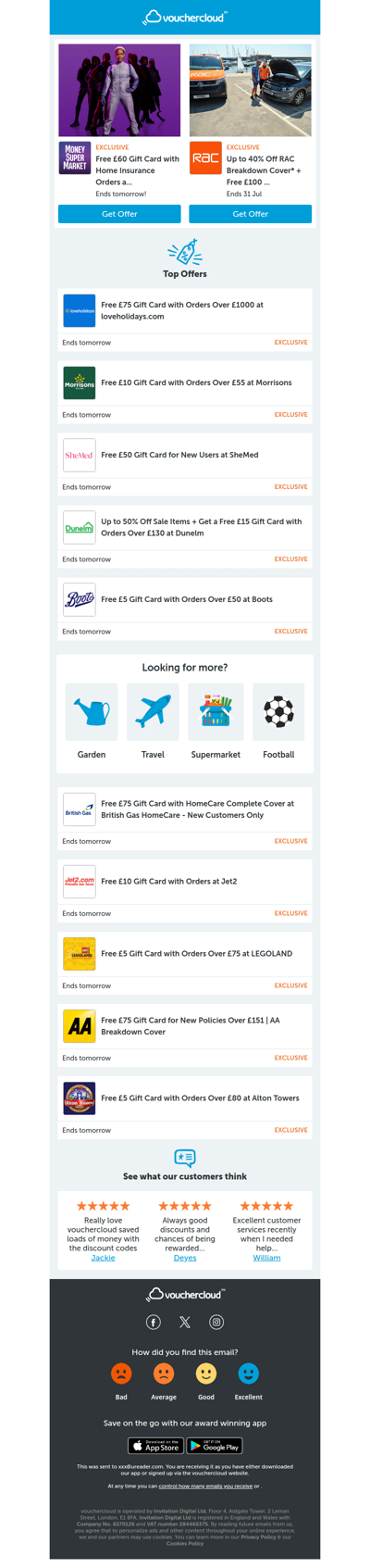 Morrisons - £10 gift card • SheMed - £50 gift card • loveholidays.com - £75 gift card + more!