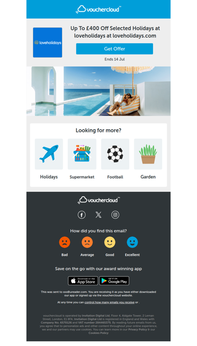 Up to £400 off at loveholidays.com