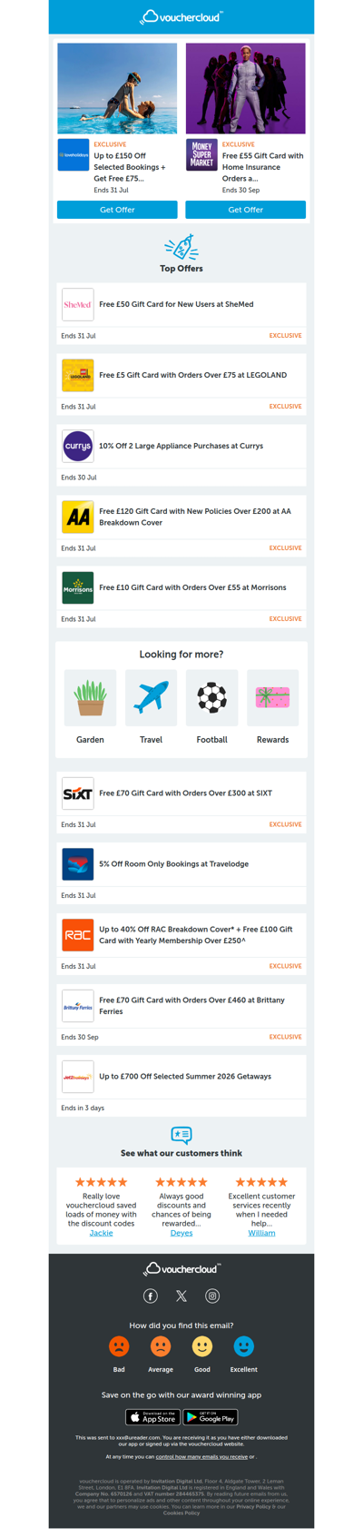 MoneySuperMarket - £55 gift card • Currys - 10% off • AA Breakdown - £120 gift card + more!