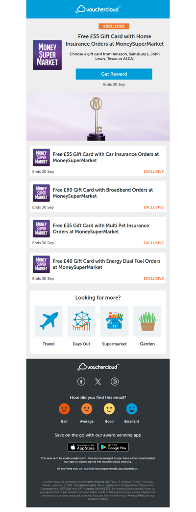 £55 Amazon gift card with home or car insurance at MoneySuperMarket + more!