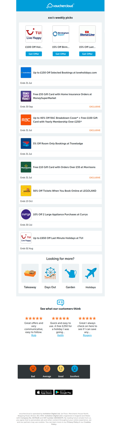 Friday's deals 🙌 Morrisons - £10 gift card • MoneySuperMarket - £55 gift card • loveholidays.com - up to £150 off + more!