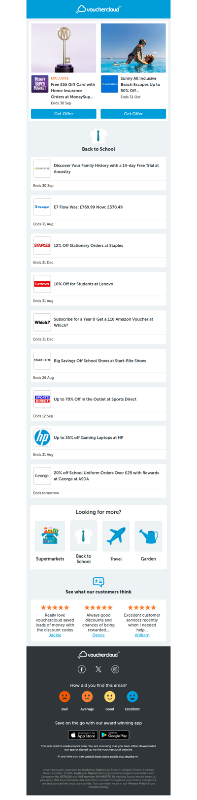 Back to School: Staples - 12% off • Lenovo - 10% off • Morrisons - £10 gift card + more!