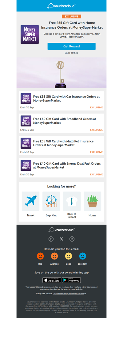 £55 Amazon gift card with home or car insurance at MoneySuperMarket + more!