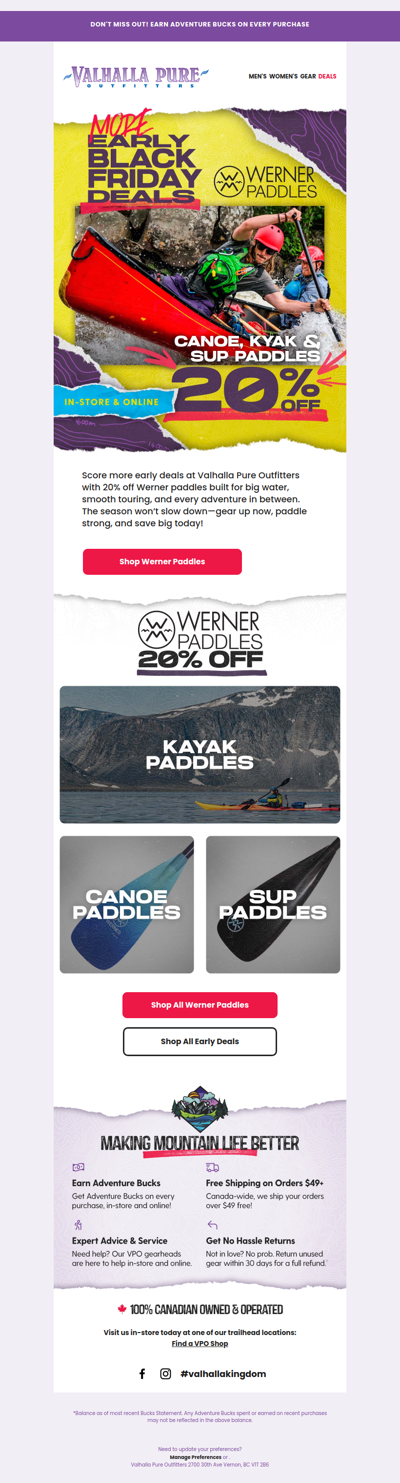Save 20% Off Werner Paddles 🌊