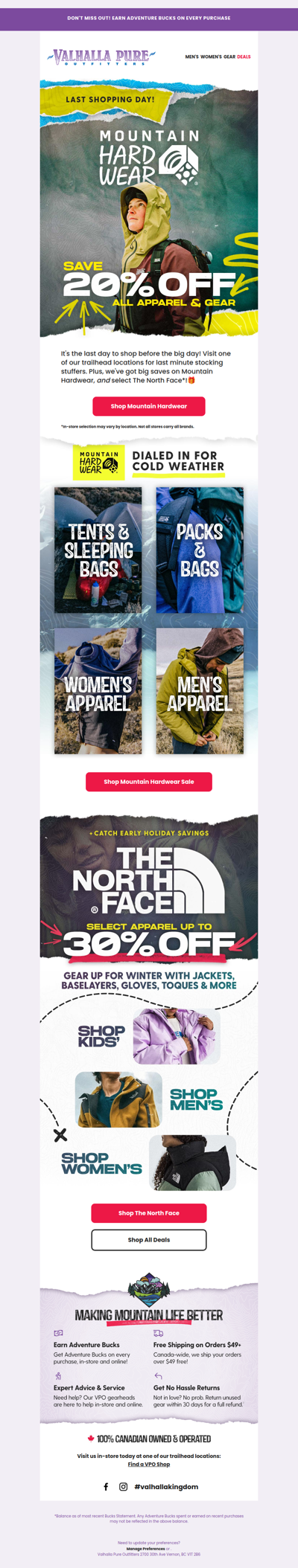 Last Minute Holiday Deals 🎁 20% Off Mountain Hardwear