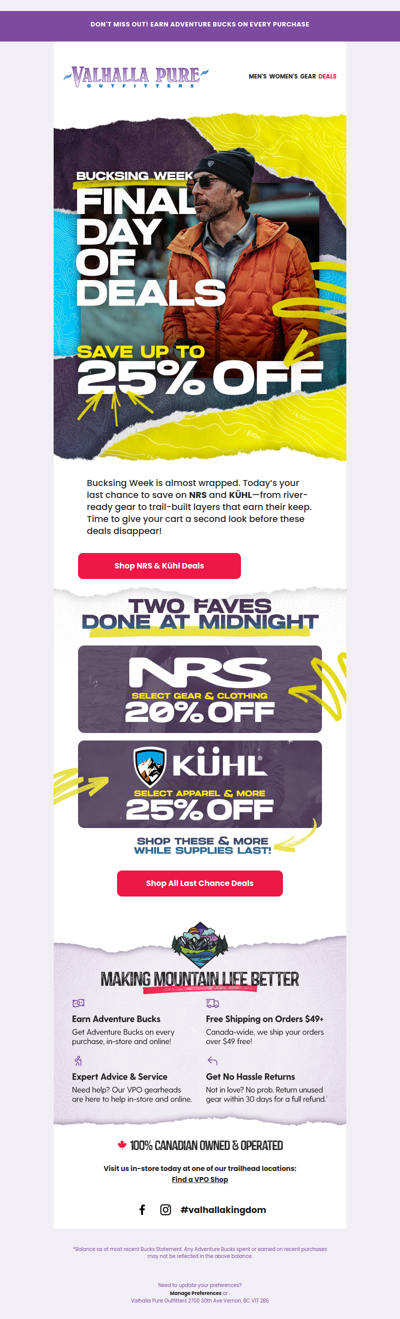 LAST CALL 🚨 Save up to 25% Off NRS & Kühl